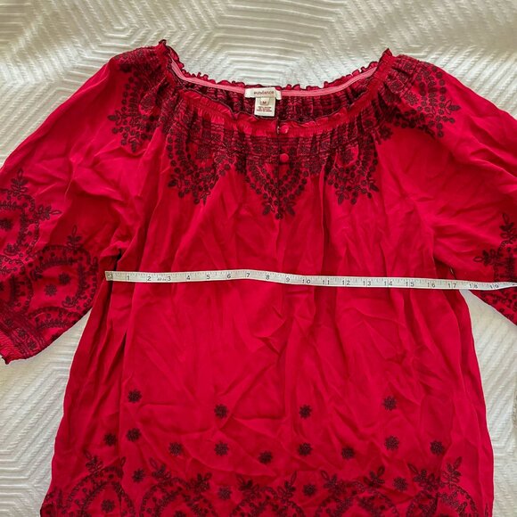 Sundance | Red Embroidered Top - Picture 5 of 5